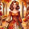 Juego de moda de otoño para niñas
