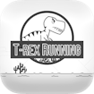 T-Rex corriendo en blanco y negro